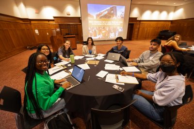 Students attending the 2024 Beyond Boundaries Scholars letter writing event.